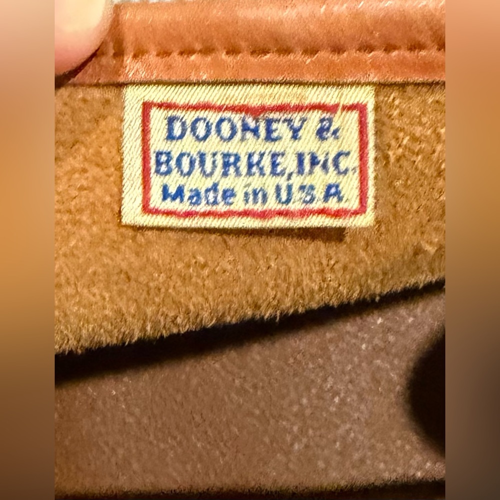 Vintage Dooney & Bourke Carpet Bag Small R47 Brown and Tan Purse Satchel Tote - Picture 3 of 7